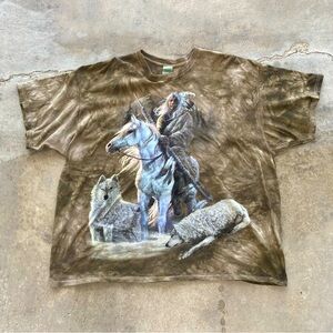 Vintage Wolf and Horse Graphic T-Shirt Size 3xl
